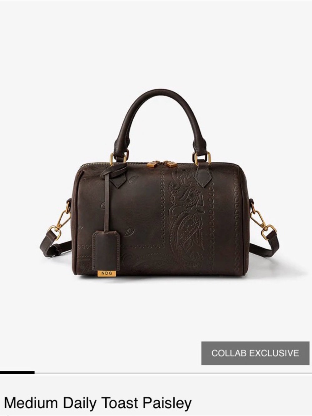 NDG Paris Medium Daily Toast Paisley Bag